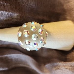 Acrylic Swarovski AB ring